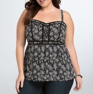TORRID FLORAL CHIFFON BABYDOLL CAMI TOP